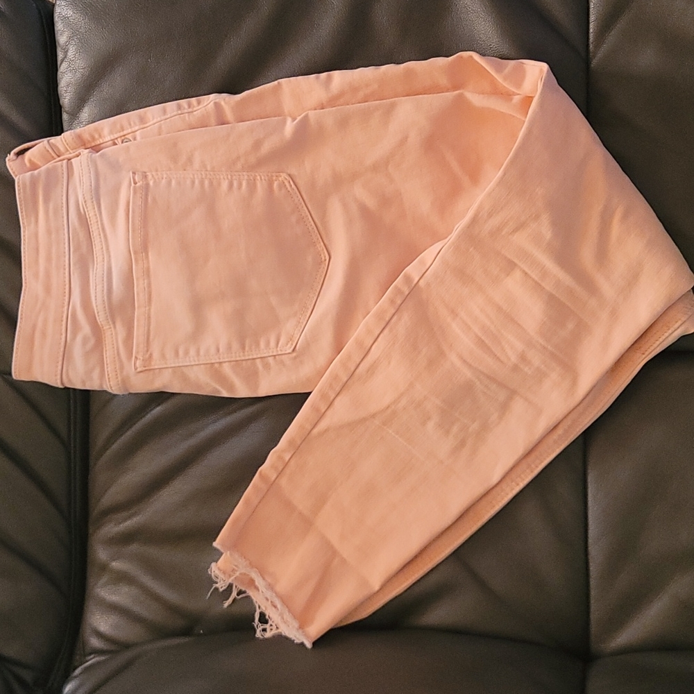 Old Navy peach color pop Rockstar jeans